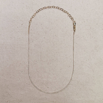 18k Gold Filled 1.2mm CZ Tennis Necklace