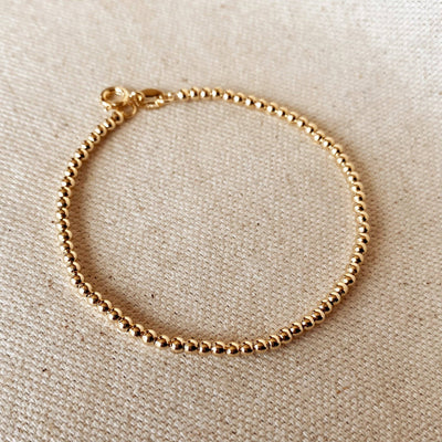 18k Gold Filled 2.5 mm Beaded Bracelet GoldFi