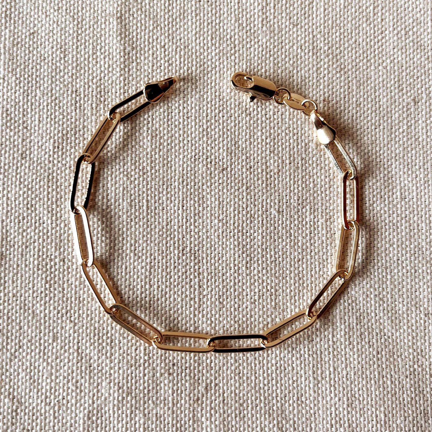 18k Gold Filled Classic Paperclip Bracelet GoldFi