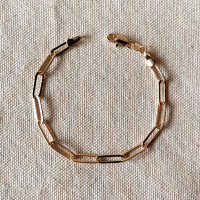 18k Gold Filled Classic Paperclip Bracelet GoldFi