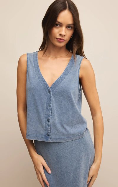 Solace Jersey Denim Top Z Supply