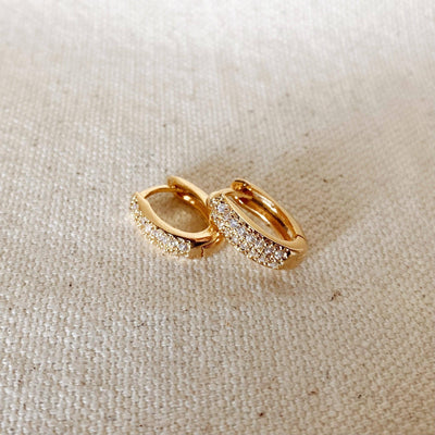 18k Gold Filled Oval Clicker Hoop Earrings