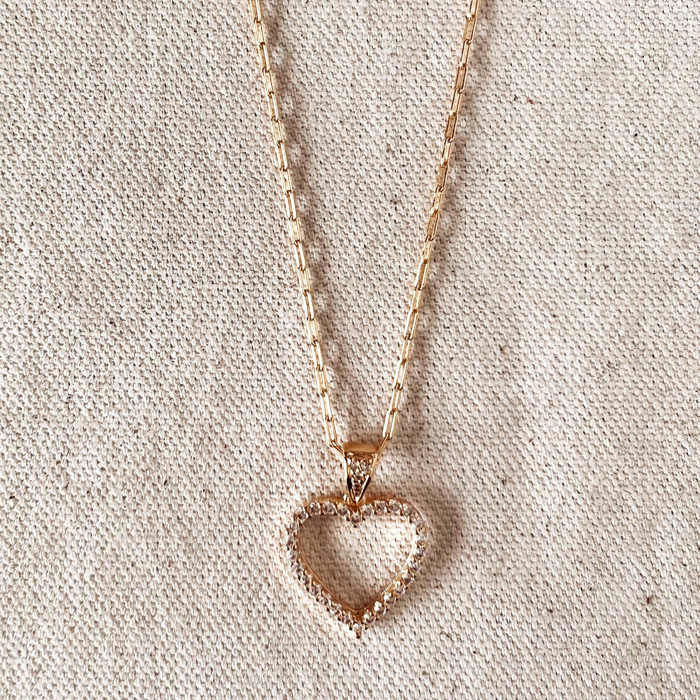 18k Gold filled Stoned Heart Necklace GoldFi