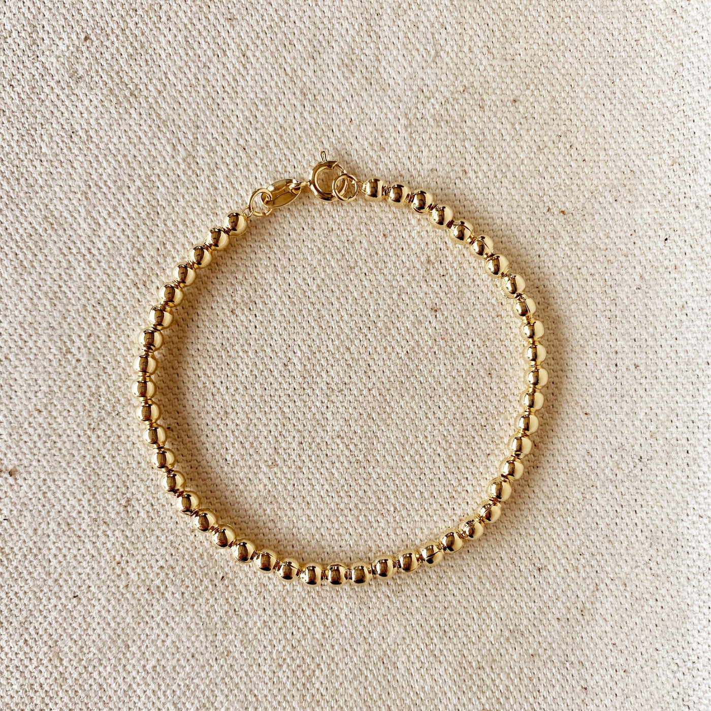 18k Gold Filled 3.5 mm Beaded Bracelet GoldFi