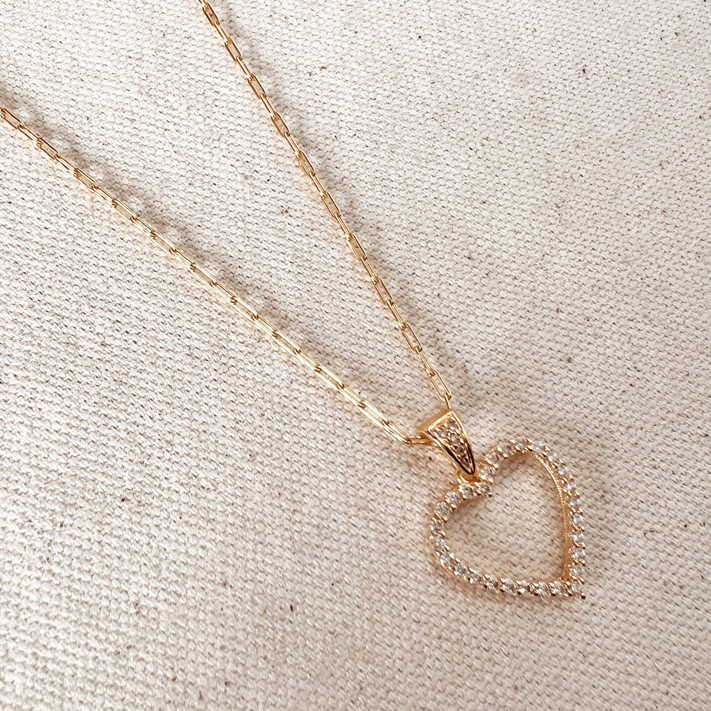 18k Gold filled Stoned Heart Necklace GoldFi