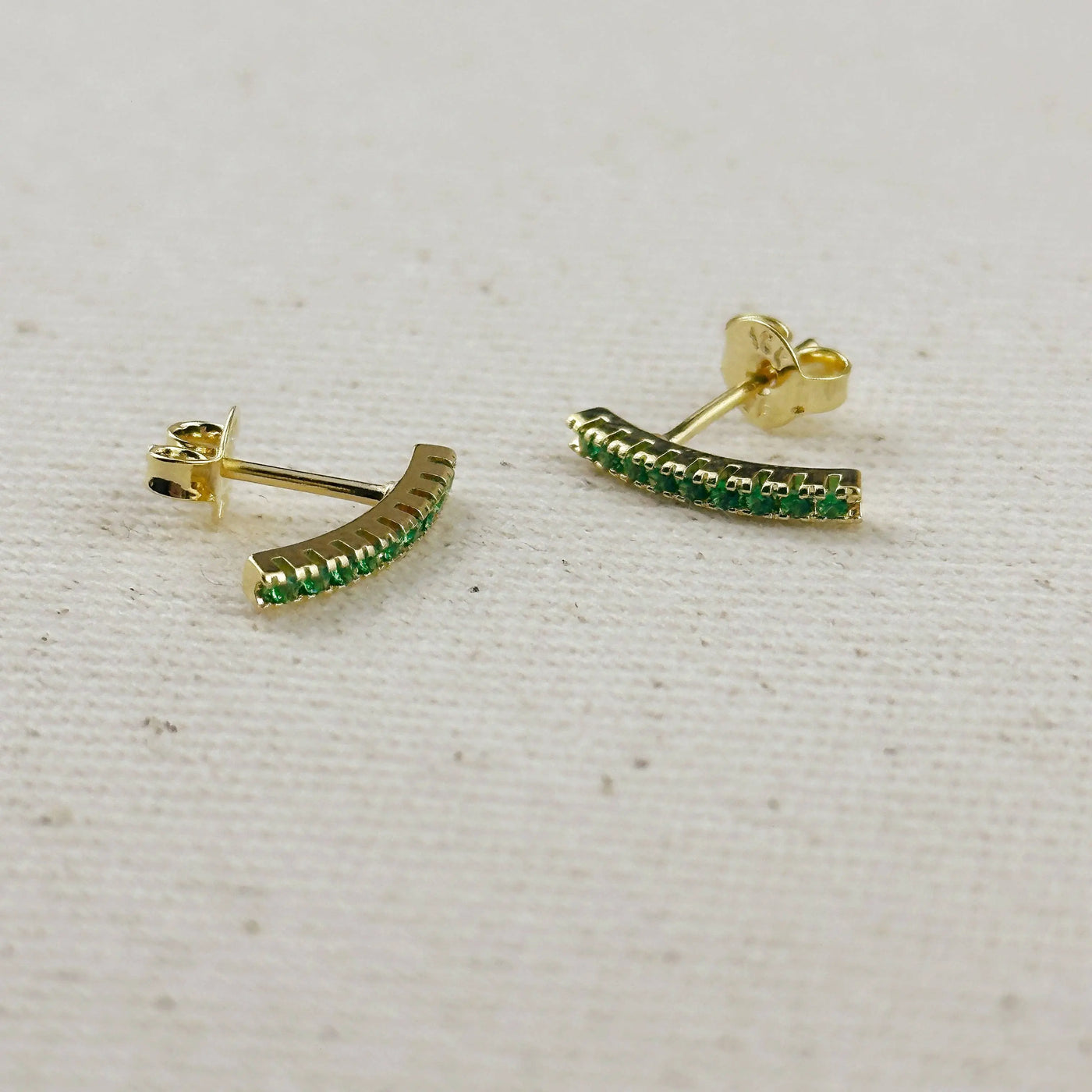 18k Gold Filled CZ Thin Line Stud GoldFi