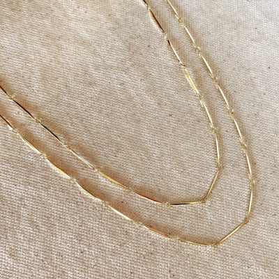 18k Gold Filled 1mm Diamond Cut Straw Chain GoldFi