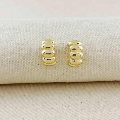 18k Gold Filled Scalloped C-Hoop Earrings GoldFi