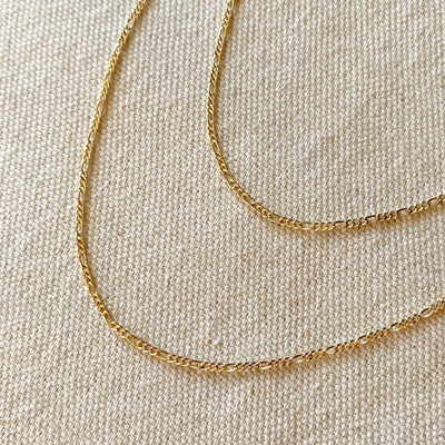 18k Gold Filled Thin Figaro Chain GoldFi