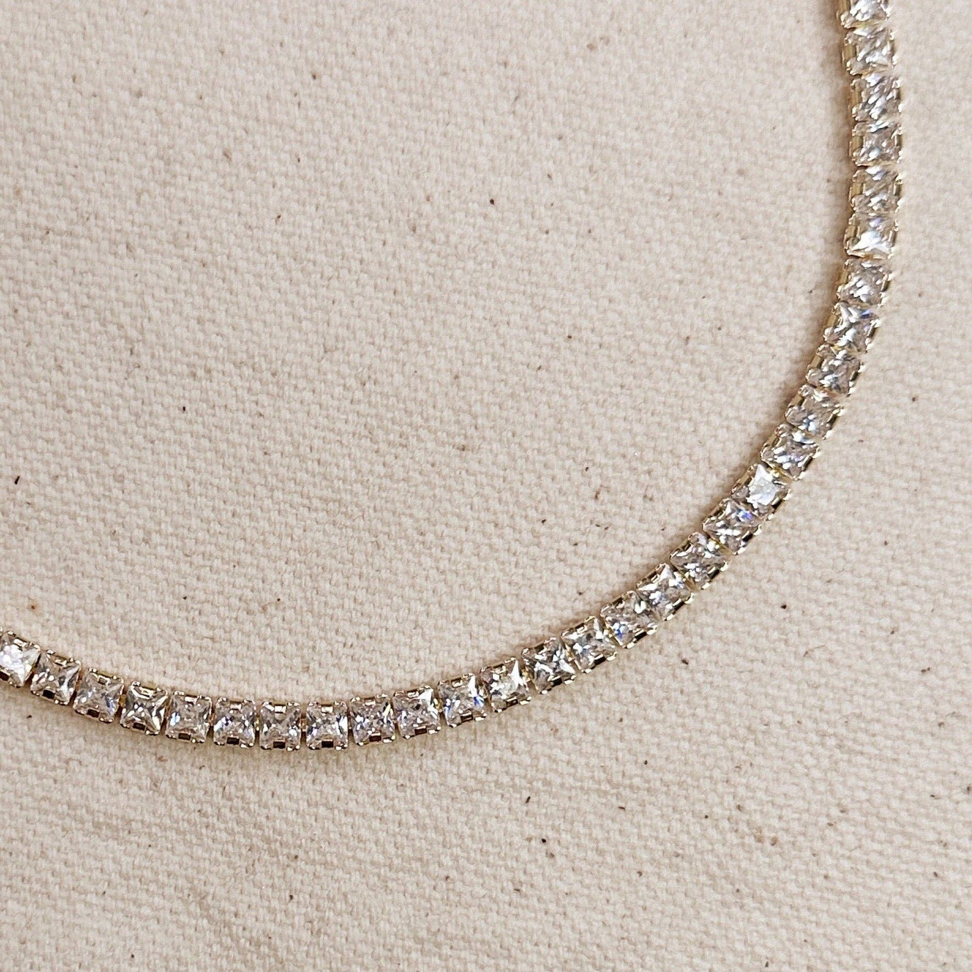 18k Gold Filled 3mm CZ Tennis Necklace