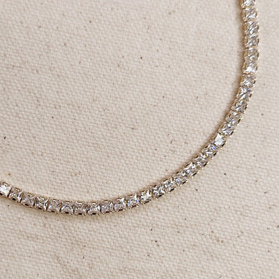 18k Gold Filled 3mm CZ Tennis Necklace