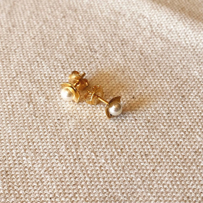 18k Gold Filled 4mm Simulated Pearl Stud GoldFi