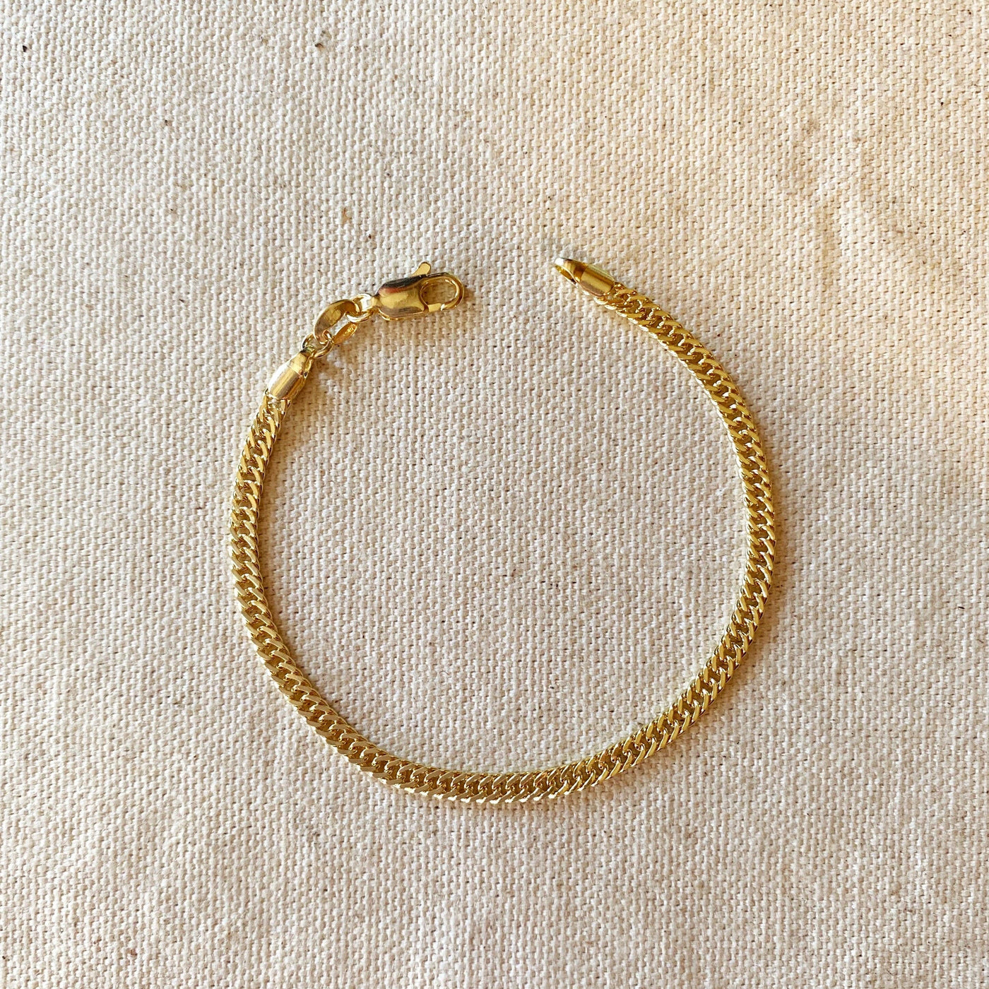 18k Gold Filled Double Curb Chain Bracelet Cuban GoldFi