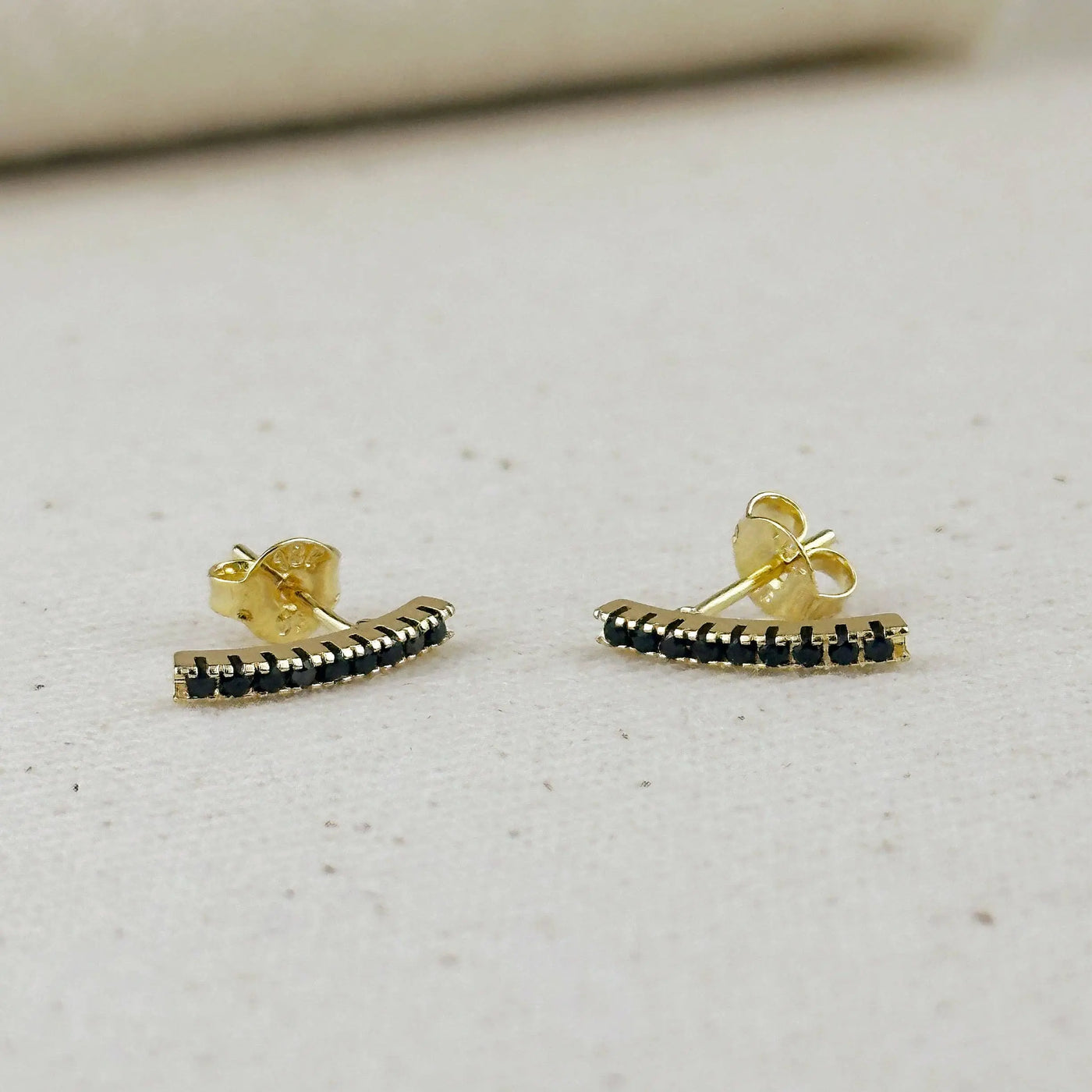 18k Gold Filled CZ Thin Line Stud GoldFi