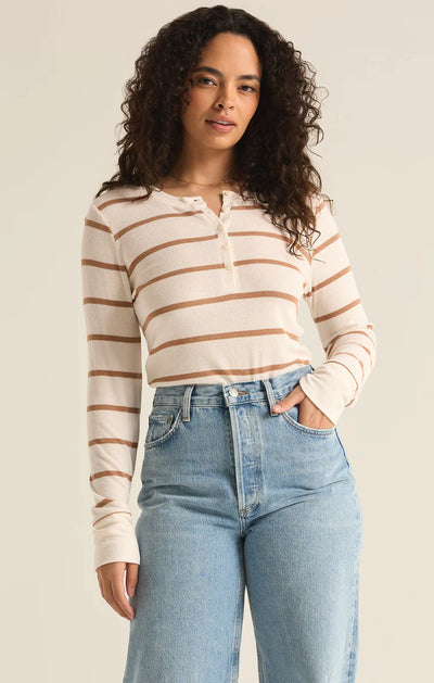 Scarlett Rib Henley Top Z Supply