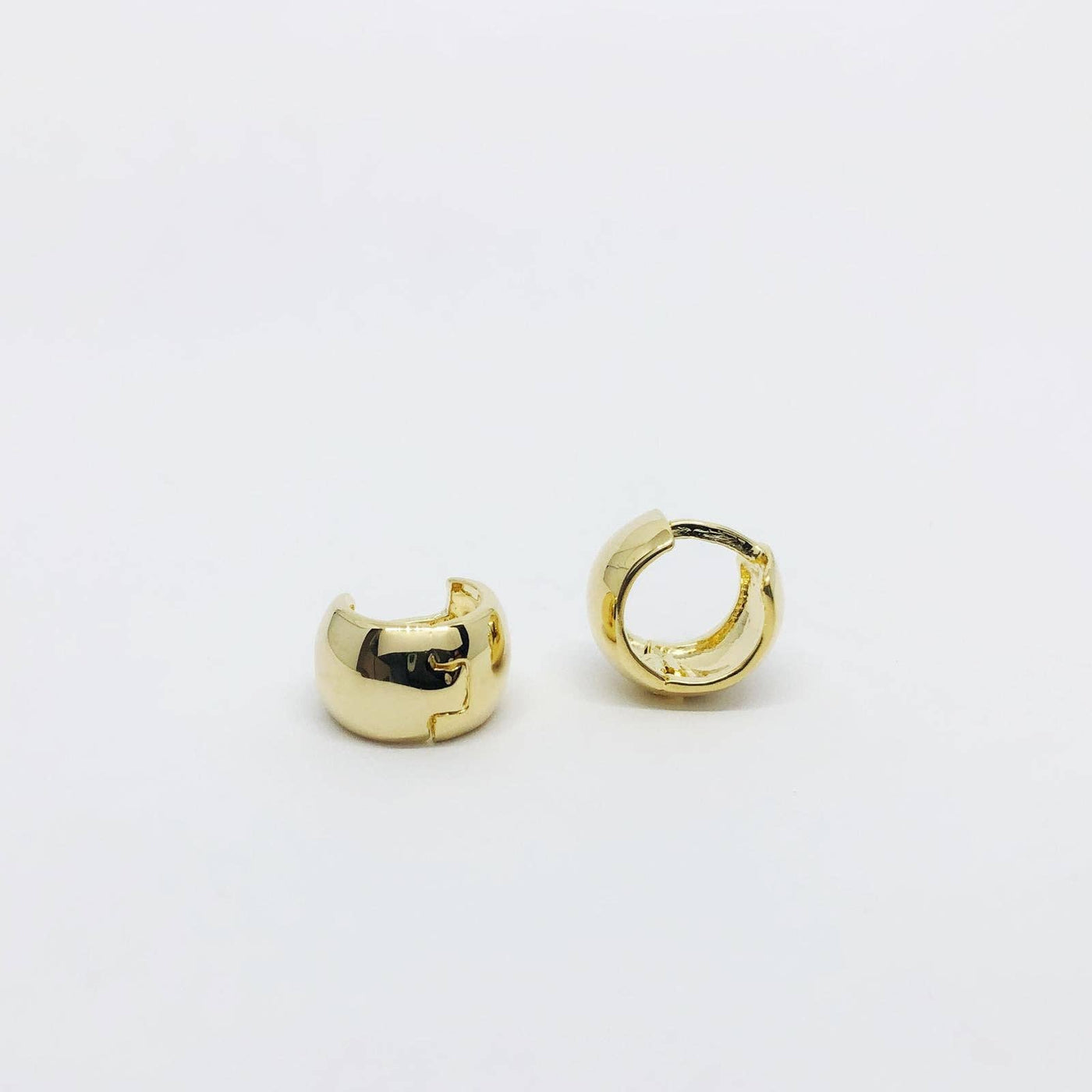 18k Gold Filled Small Chunky Clicker Hoop Earrings GoldFi