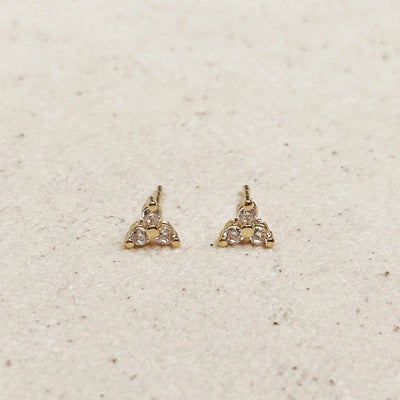 Mini Flower CZ Stud Earrings GoldFi