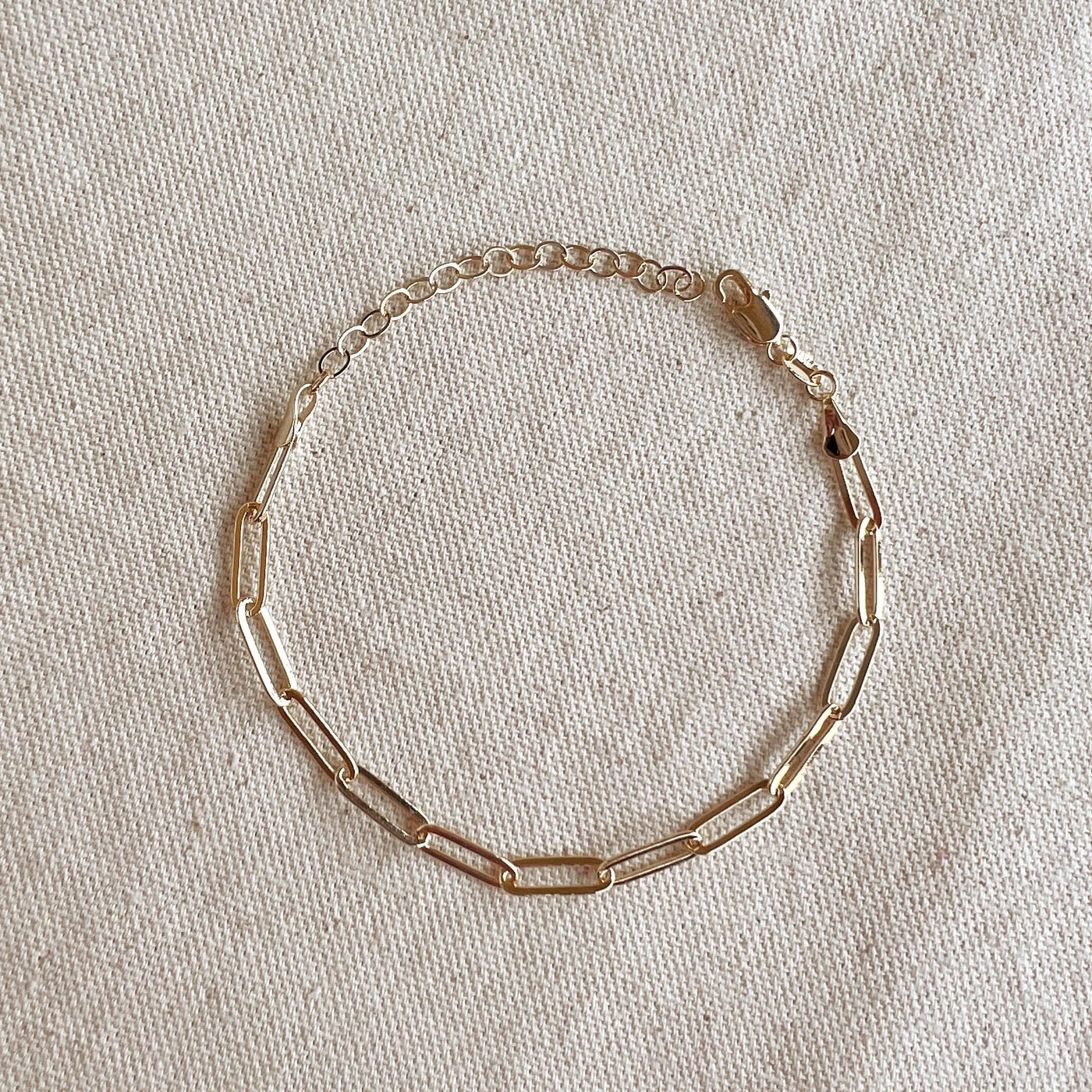 18k Gold Filled Classic Paperclip Bracelet GoldFi