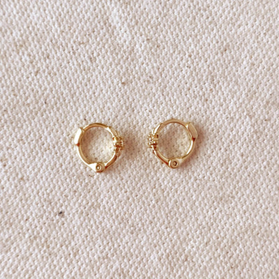 18k Gold Filled Starburst Mini Clicker Hoop Earrings GoldFi