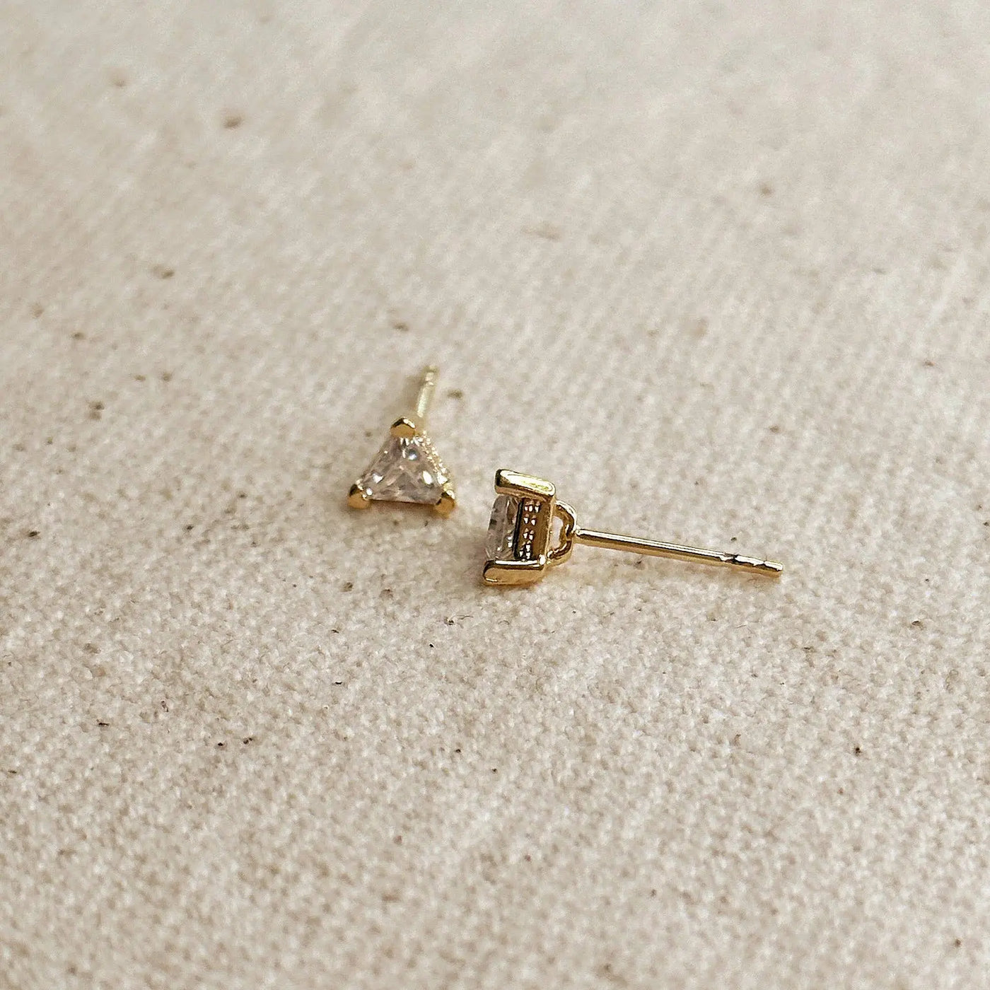 Mini CZ Triangle Stud GoldFi