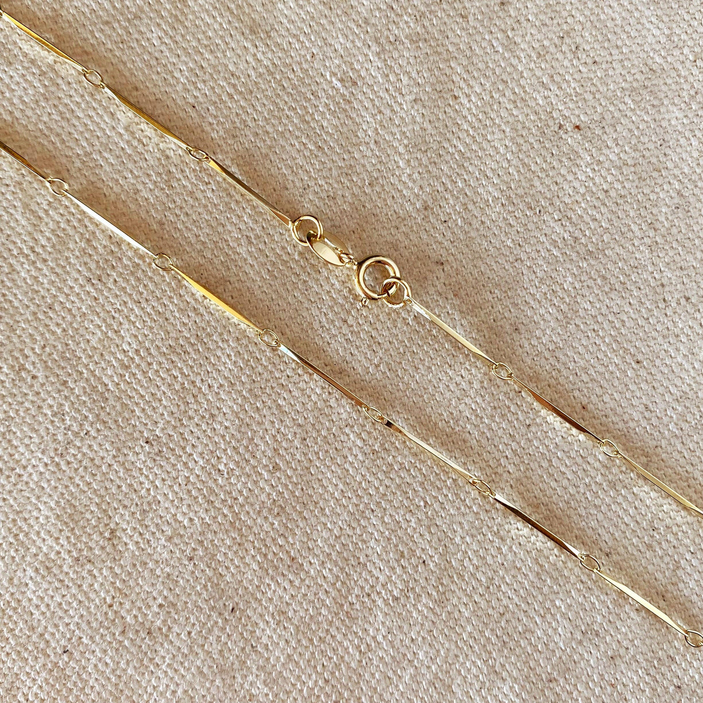 18k Gold Filled 1mm Diamond Cut Straw Chain GoldFi