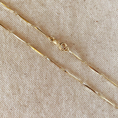 18k Gold Filled 1mm Diamond Cut Straw Chain GoldFi