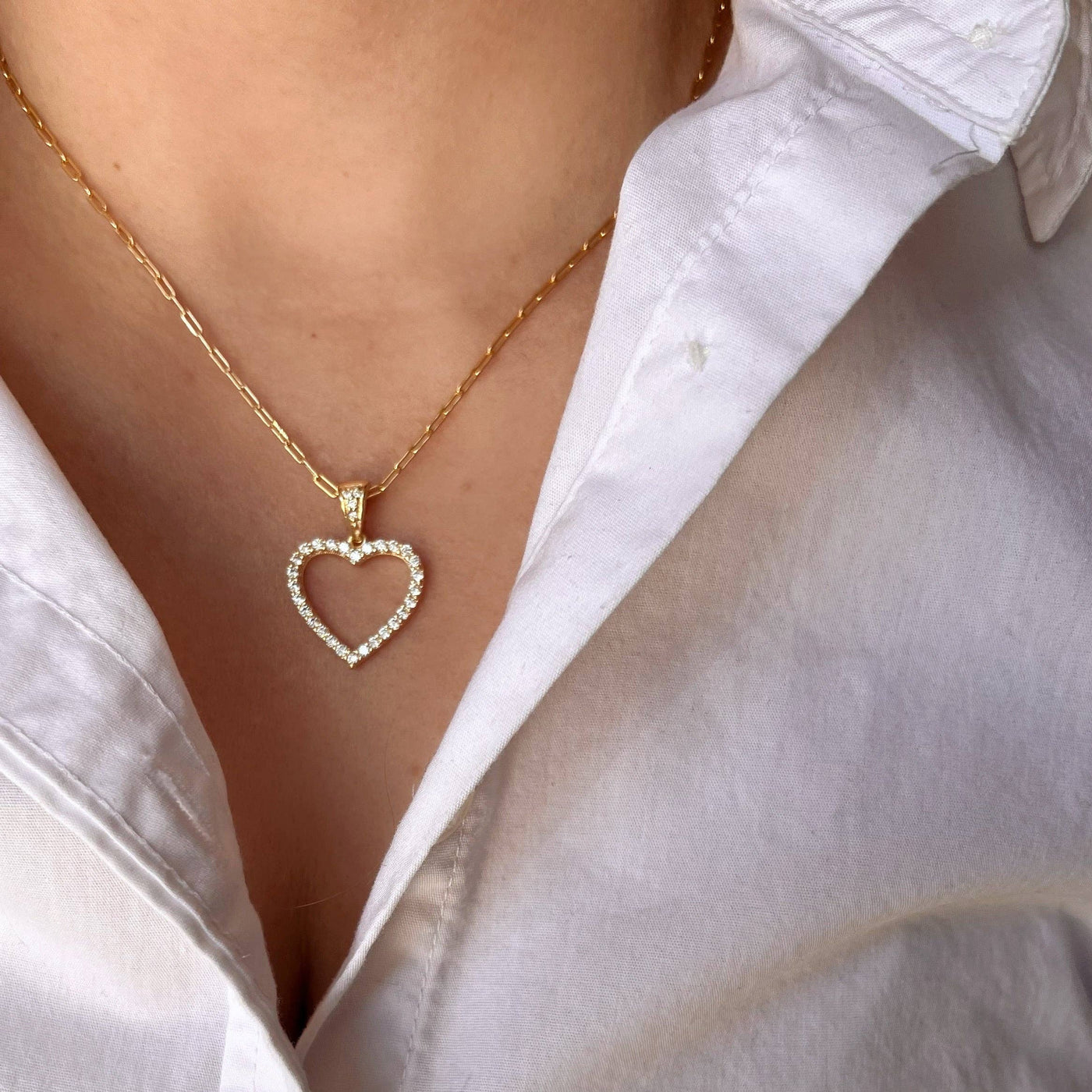 18k Gold filled Stoned Heart Necklace GoldFi