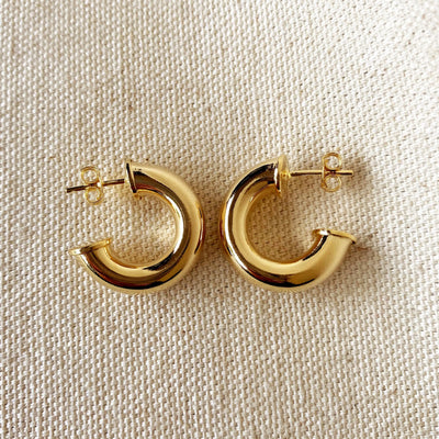 18k Gold Filled Chubby Half-Hoop Earrings GoldFi