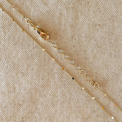 18k Gold Filled 1mm Curb Chain With Pressed Details GoldFi