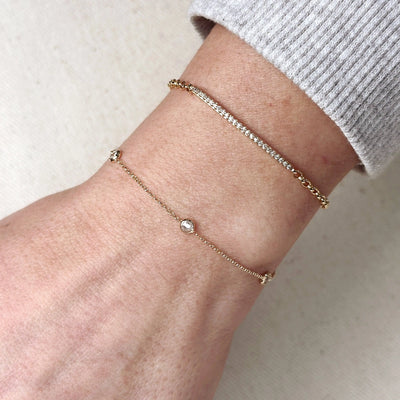 18k Gold Filled CZ Bezel Bracelet GoldFi