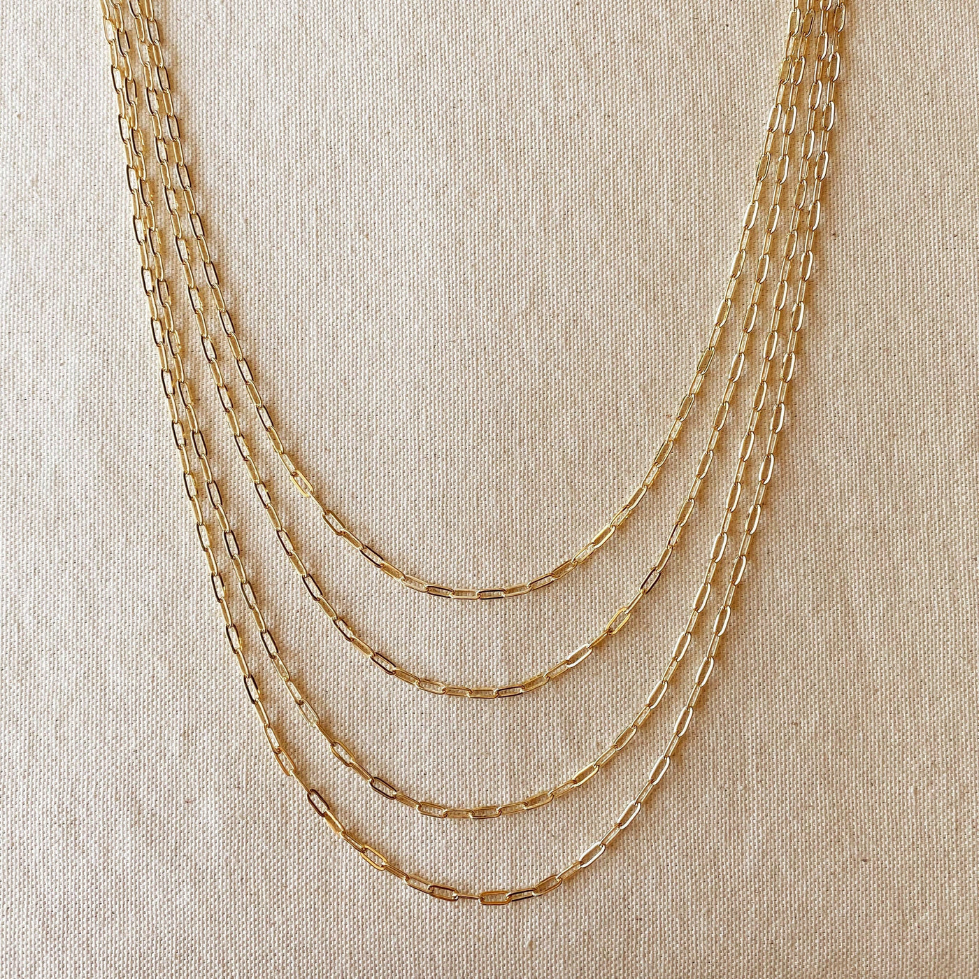 18k Gold Filled Short Link Paperclip Chain