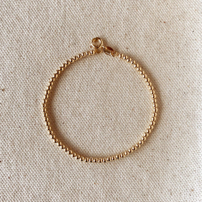 18k Gold Filled 2.5 mm Beaded Bracelet GoldFi