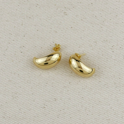 18k Gold Filled Medium Dome Earrings GoldFi