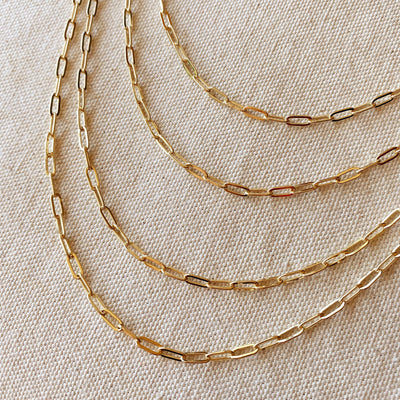 18k Gold Filled Short Link Paperclip Chain GoldFi