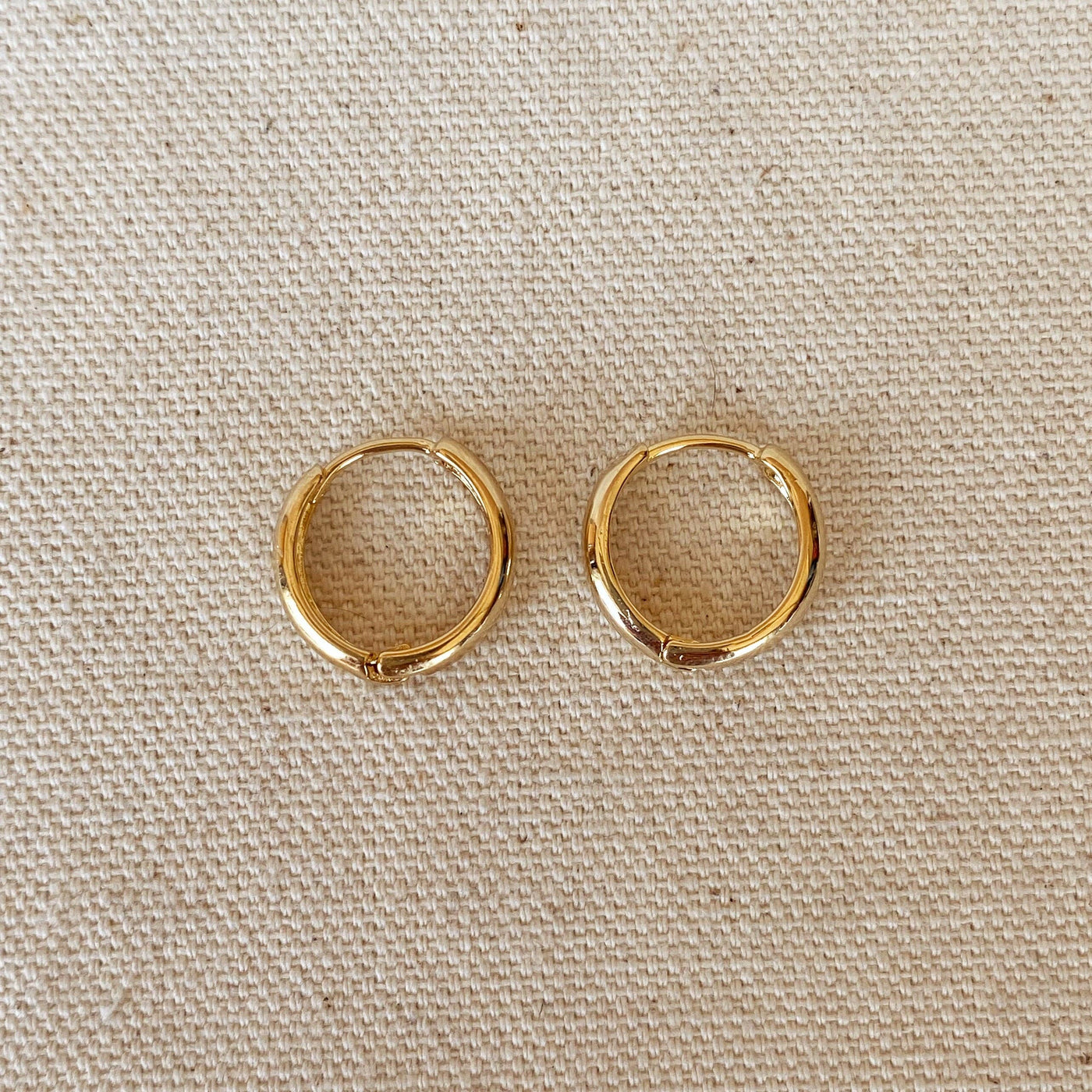 18k Gold Filled Plain Clicker Hoop Earrings