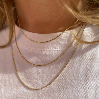 18k Gold Filled Dainty Chain Necklace GoldFi