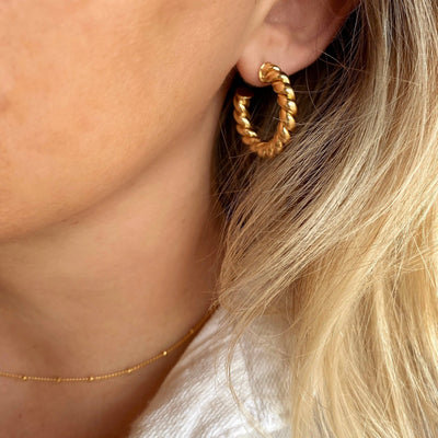 Croissant Twisted C Hoop Earrings GoldFi