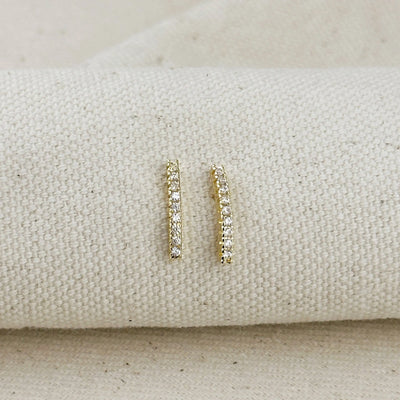 18k Gold Filled CZ Thin Line Stud GoldFi