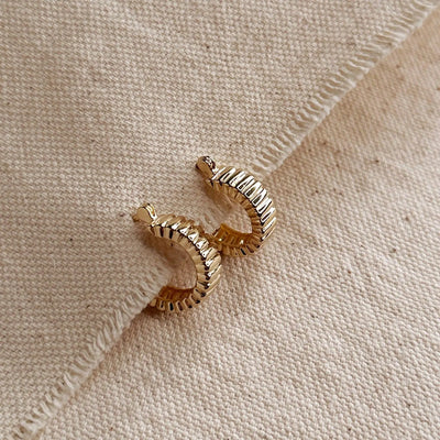 Ridged Hoop Earrings GoldFi