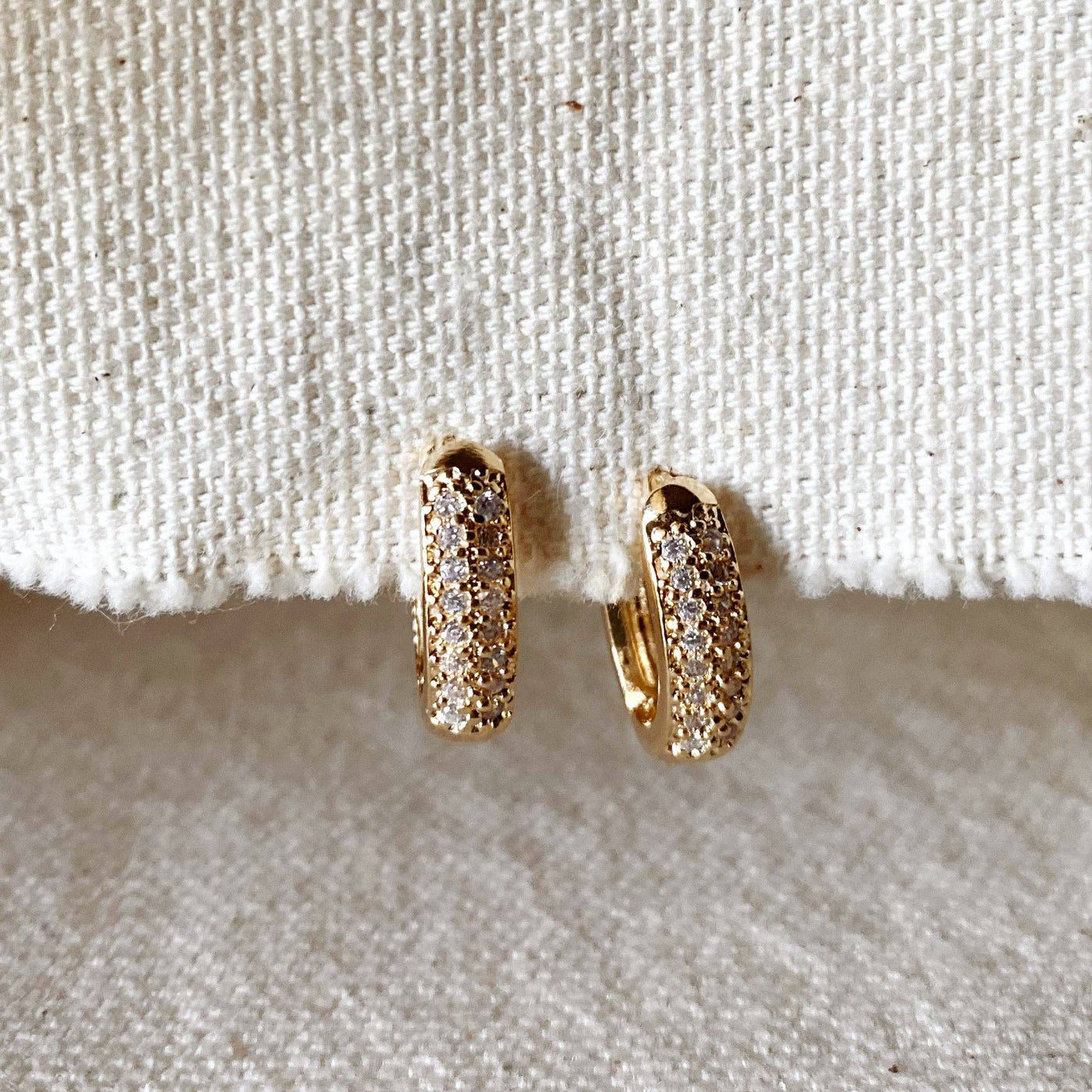 18k Gold Filled Oval Clicker Hoop Earrings