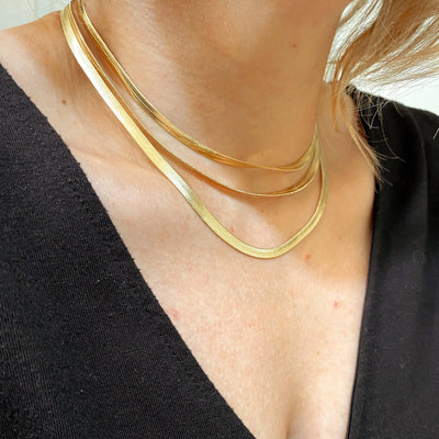 18k Gold Filled 4.0mm Thickness Herringbone Chain GoldFi