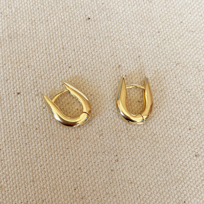 18k Gold Filled U Shaped Hoop Earrings GoldFi