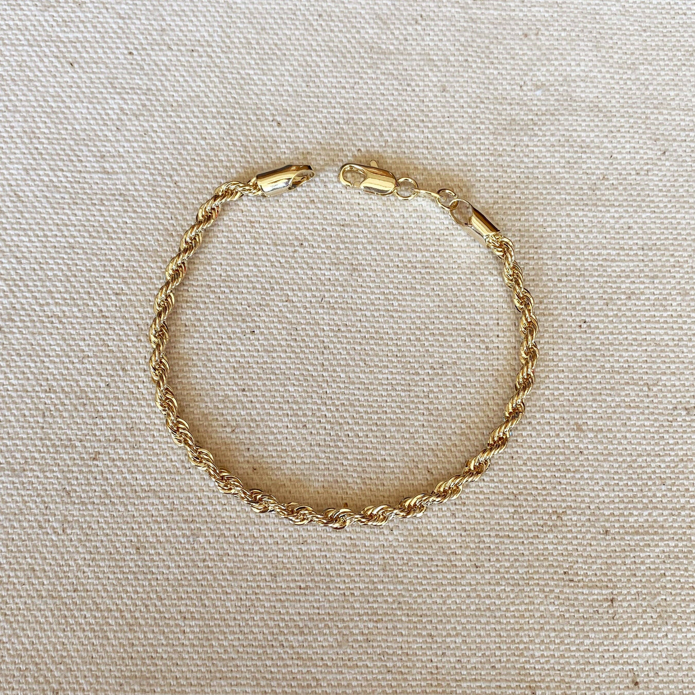 18k Gold Filled 3mm Rope Bracelet GoldFi