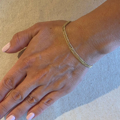 18k Gold Filled Double Curb Chain Bracelet Cuban GoldFi