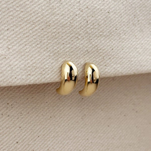 18k Gold Filled Polished Curved Small Stud Earrings GoldFi