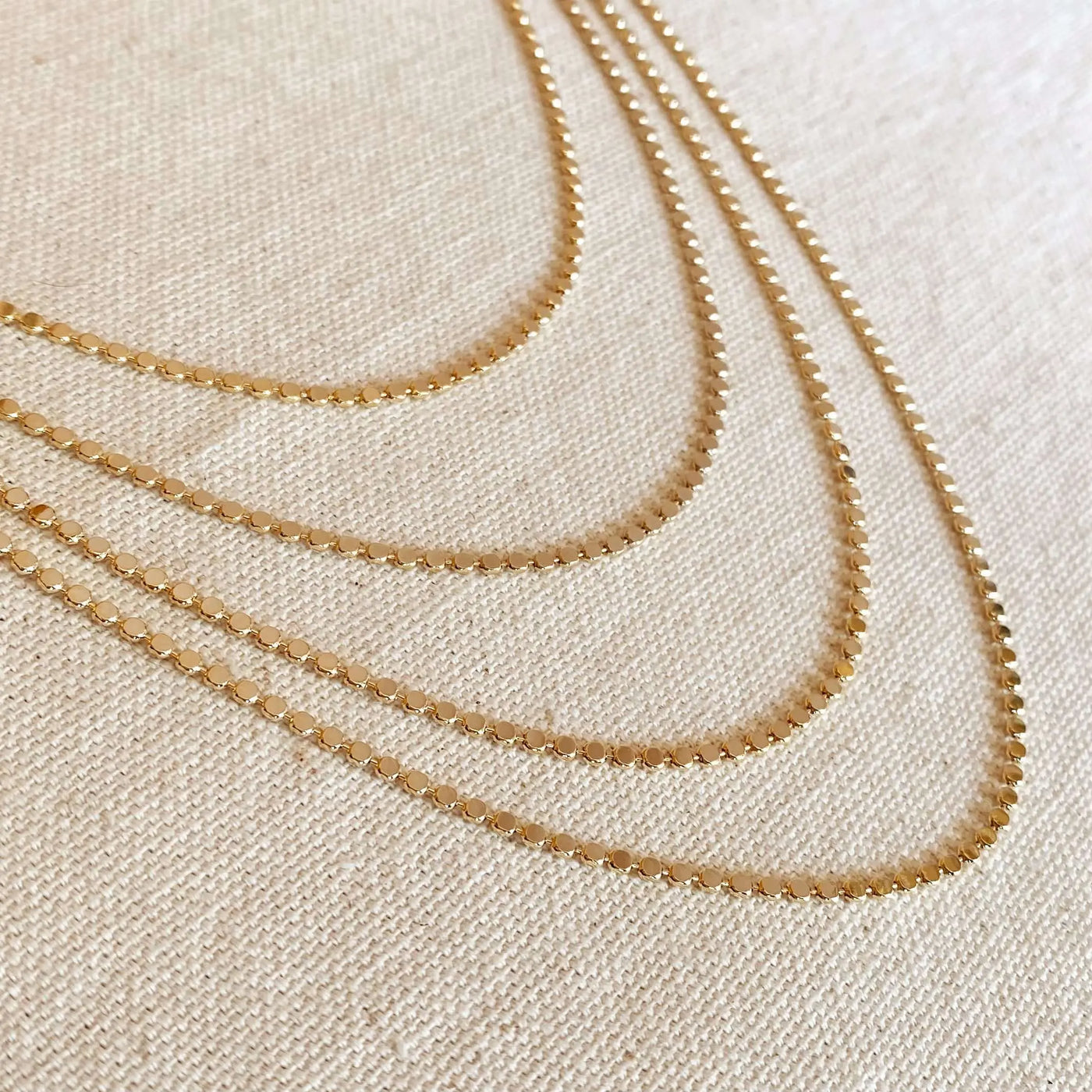 18k Gold Filled 2mm Flat Ball Chain Necklace GoldFi