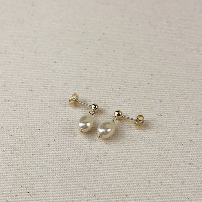 18k Gold Filled Drop Baroque Pearl Earrings GoldFi