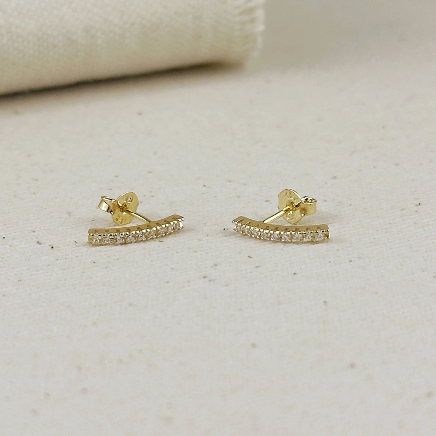 18k Gold Filled CZ Thin Line Stud GoldFi